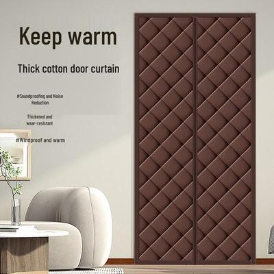 Magnetická bavlněná zimní dveřní clona bez nutnosti vrtání: Silný, Větruodolný, Izolovaný