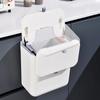 Wall Mounted Garbage Recycling Bin Dual Inner Flip Type Storage Bin  Kitchen Bathroom