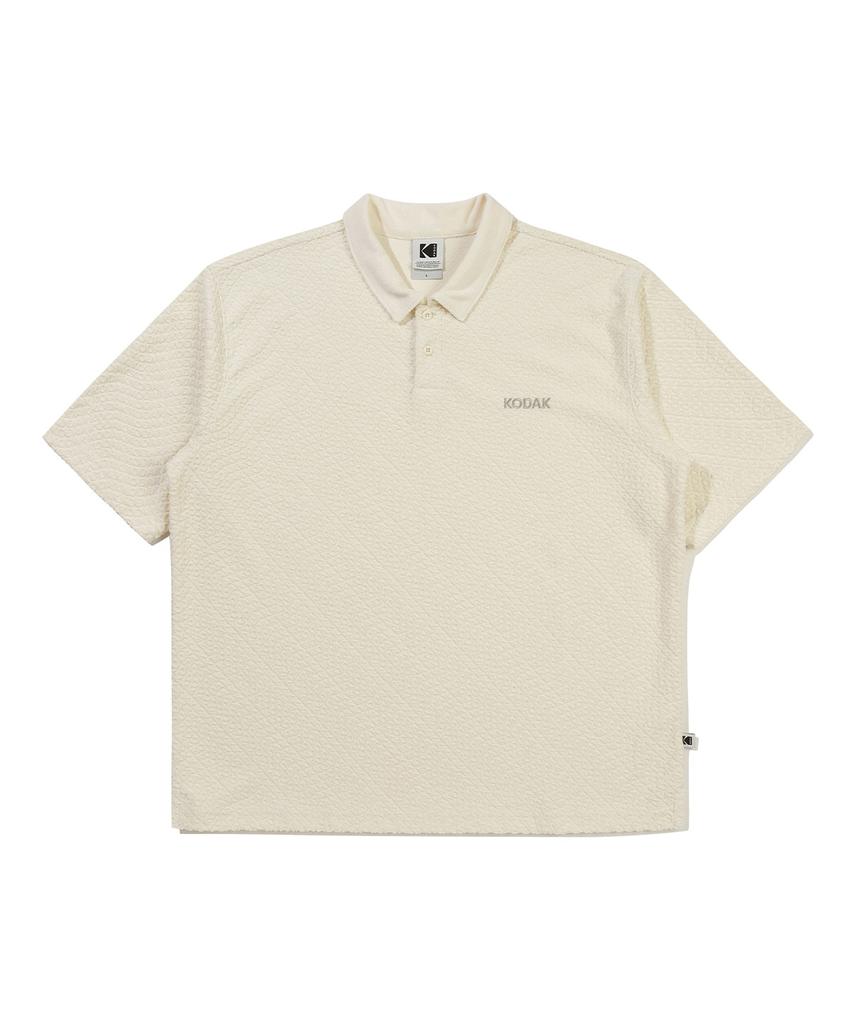 KODAK Lettering Terry Collar T-Shirt Ivory