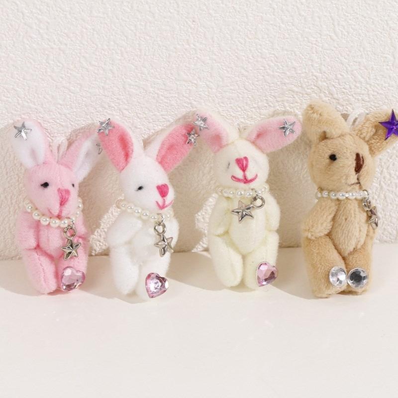 Soft and Adorable Rabbit Plush Toy with DIY Accessories Exquisite Rabbit Keyring Decoration Cute Rabbit Keychain Pendant
