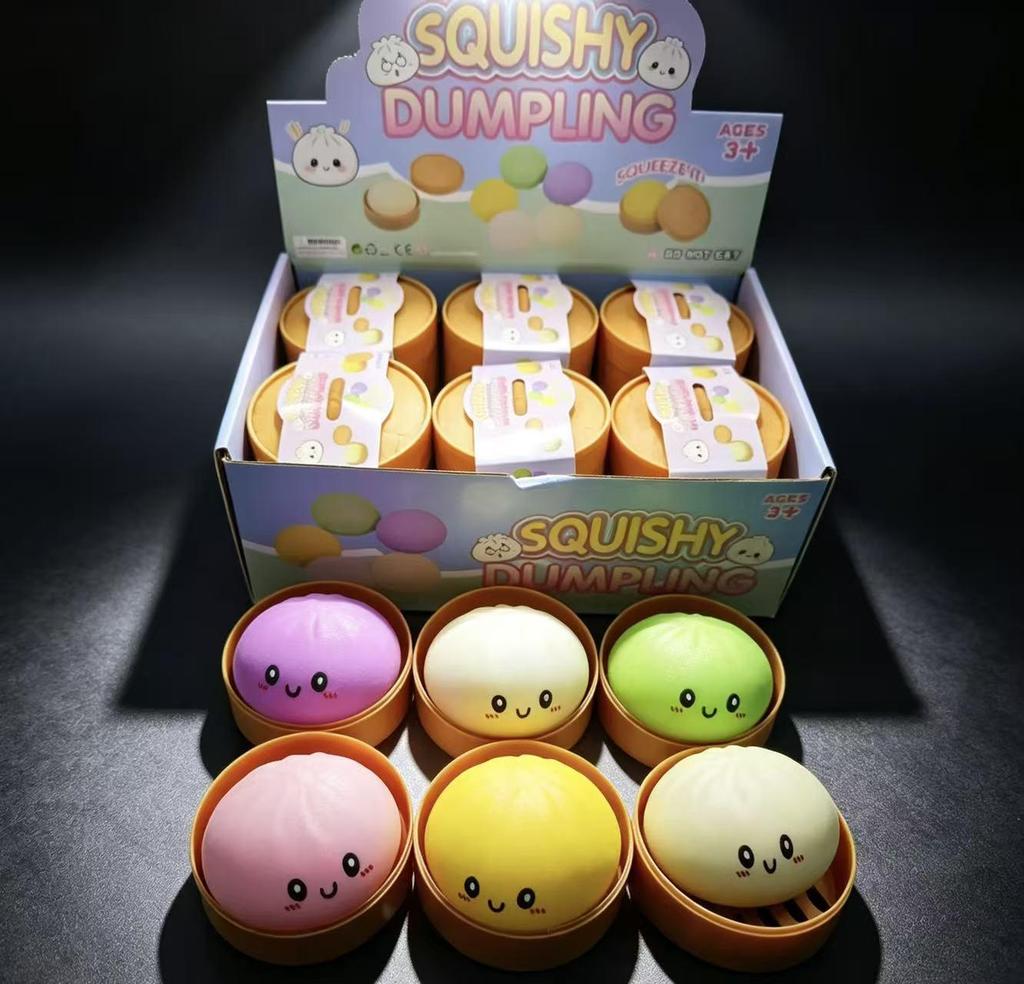 Colorful Emoji Baozi Stress Relief Toy - Cute Squeeze Steamer Basket for Decompression