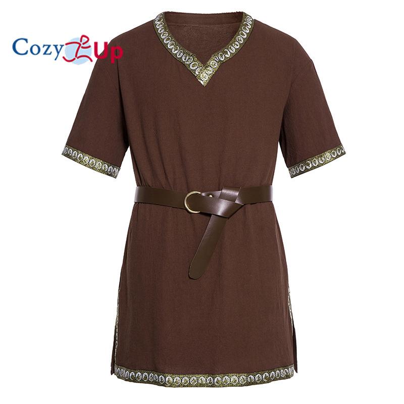 Cozy Up Mens Medieval Costume Viking Knight Tunic Halloween Renaissance ...