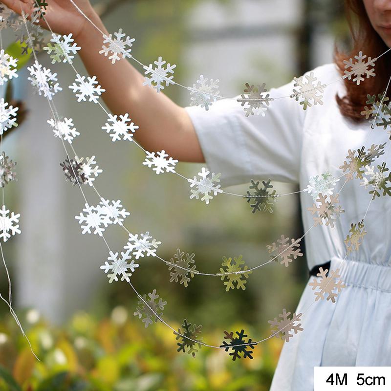 3D Künstliche Schneeflocken Papiergirlande Banner Weihnachtsdekorationen für Zuhause Winter Geburtstagsfeier Falscher Schnee Neujahrsornamente