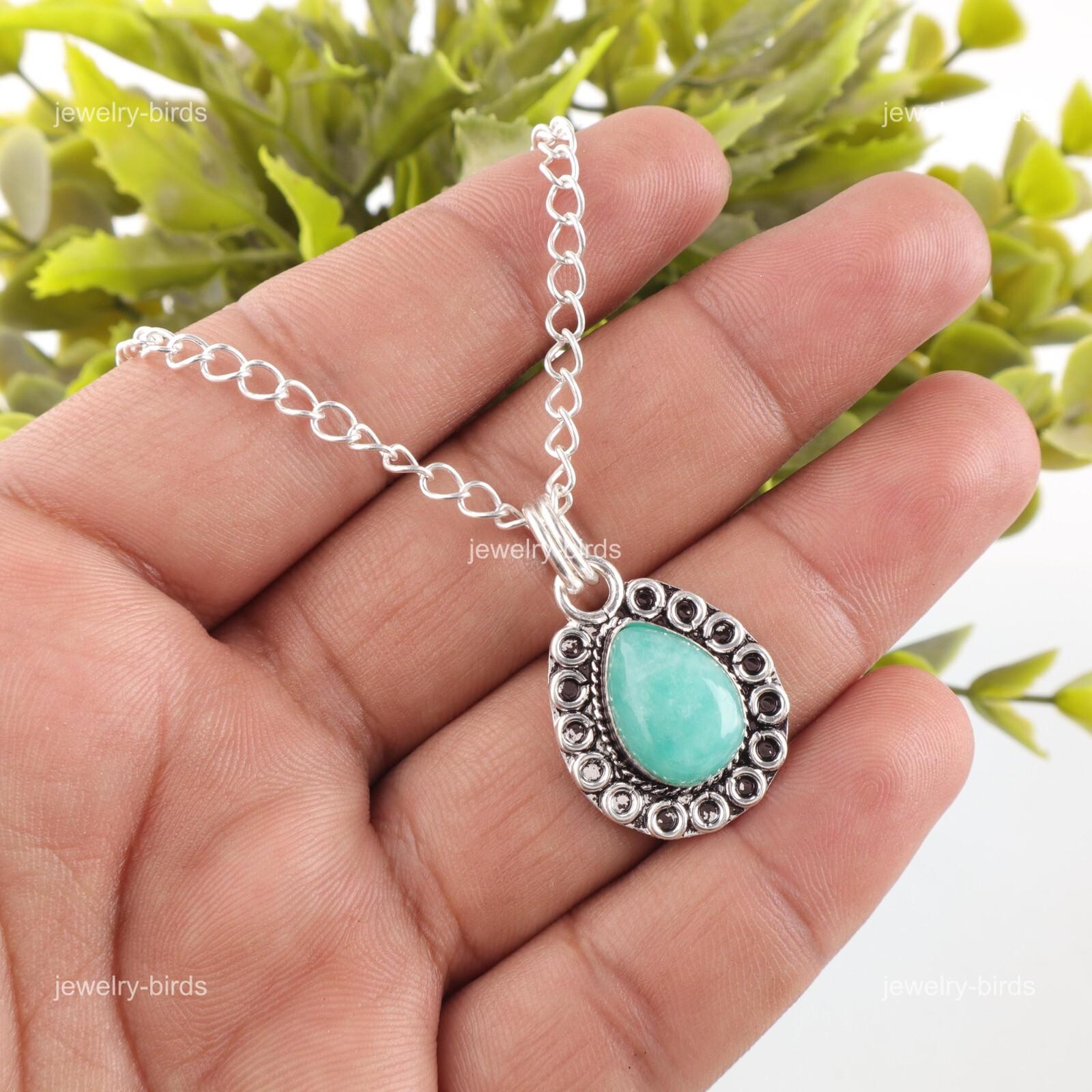

Amazonite Gemstone 925 Sterling Silver Daughter Gift Wedding New Pendant Jewelry PP-26-47