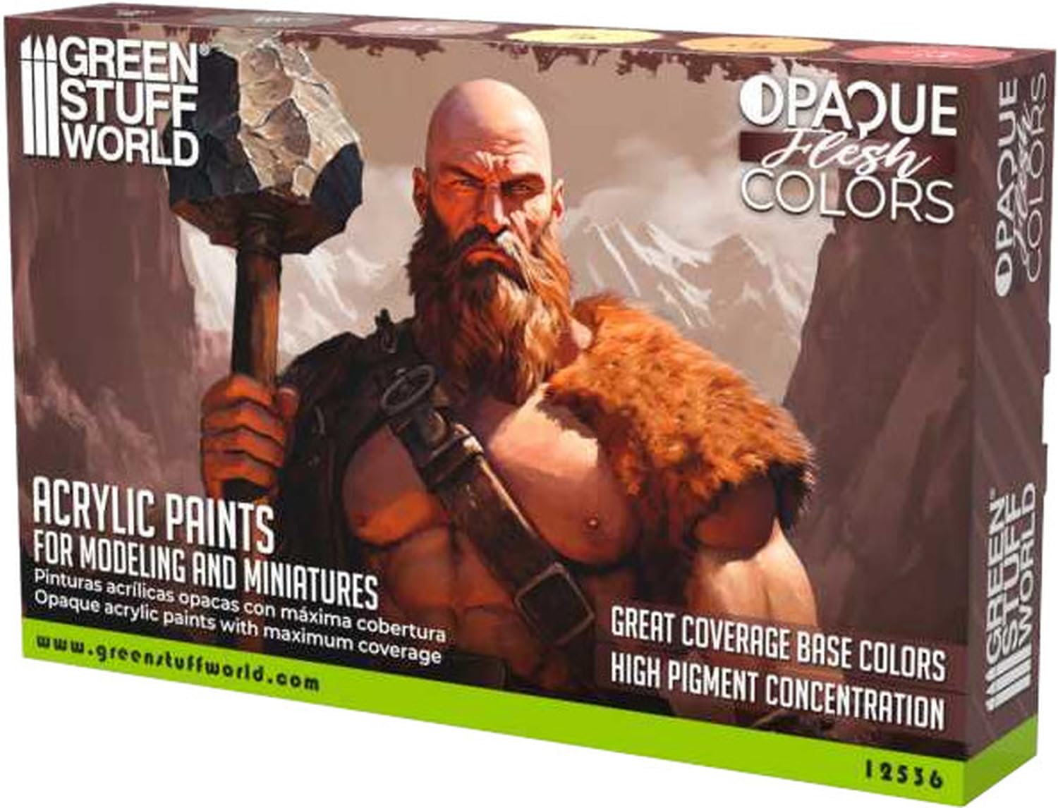 

Green Staff World Opaque Color Set Fresh Set Model Paint 6-Piece GSWC-12536