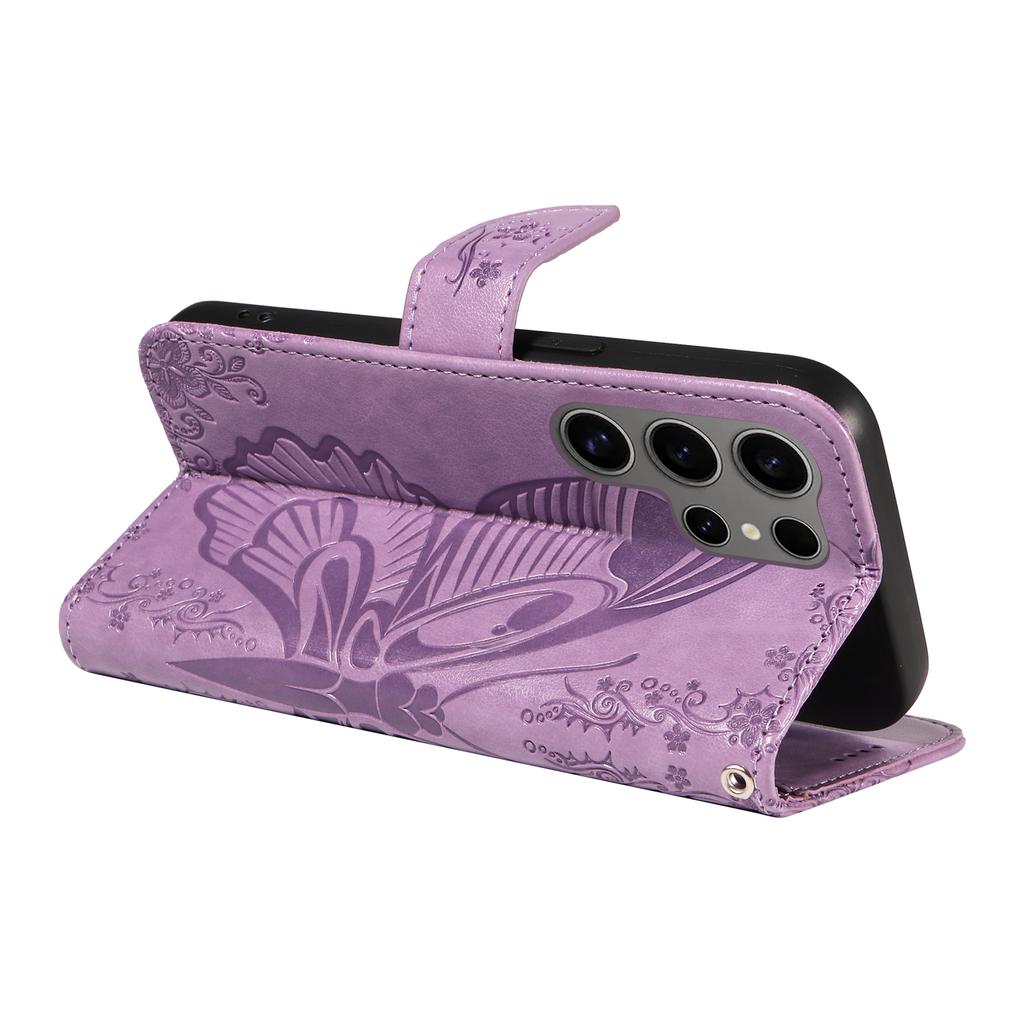 For Samsung Galaxy S25 Ultra Case Butterfly Pattern Leather Wallet Flip Phone Cover
