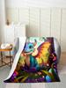 Cute Cartoon Dragon Fleece Throw Blanket Polka Dot Mushroom Twin Size Plush Jungle Butterfly Fantasy Western Dragon Bed Sofa Cov