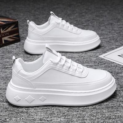 Sneaker bianche da uomo alla moda e traspiranti - Versatili, che aumentano l'altezza, con suola spessa, scarpe sportive casual