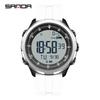 SANDA 9065 Fashion Men's Electronic Watch Simple Night Light Calendar Alarm Clock Waterproof and Shockproof Men's Digital Watch