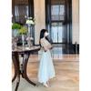 Sheepskin~ 6CM Square Head Is Not Tired, High-heeled Slippers Women's Cross-strap Open-toed Cool Slippers Outer Wear Summer