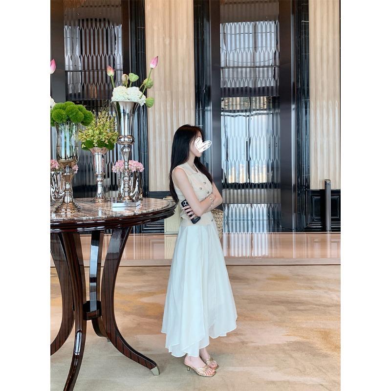 Sheepskin~ 6CM Square Head Is Not Tired, High-heeled Slippers Women's Cross-strap Open-toed Cool Slippers Outer Wear Summer
