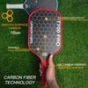 Pickleball Paddle 16MM Pickleball Racket Carbon Fiber for Beginners Attackting Polymer Power Core Enhanced Power&Spin&Control