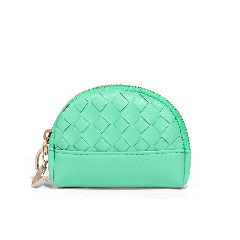 Torebka damska, Ręcznie tkany portfel damski, Prosta portmonetka, Portfel, Skóra PU, Mały zamek błyskawiczny, Kosmetyczka