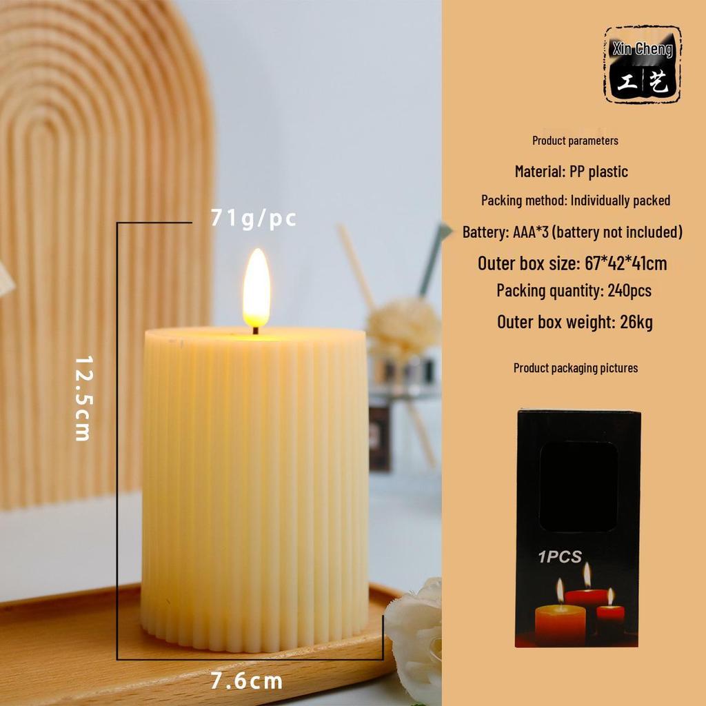 LED Cylinder Candle for Photography Props & Indoor Decor Gifts