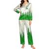 Women's Christmas Print Long Sleeve Pajamas for Holiday Lounging and Relaxing at Home