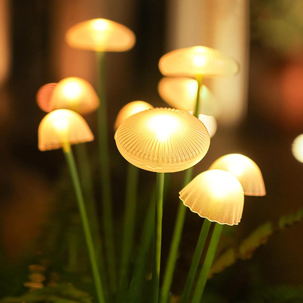 10/8/6 LED Multicolour Solar Mushroom Light Waterproof Warm LED Solar Garden Light Outdoor Decoration Lamp for Villa Garden Courtyard Park