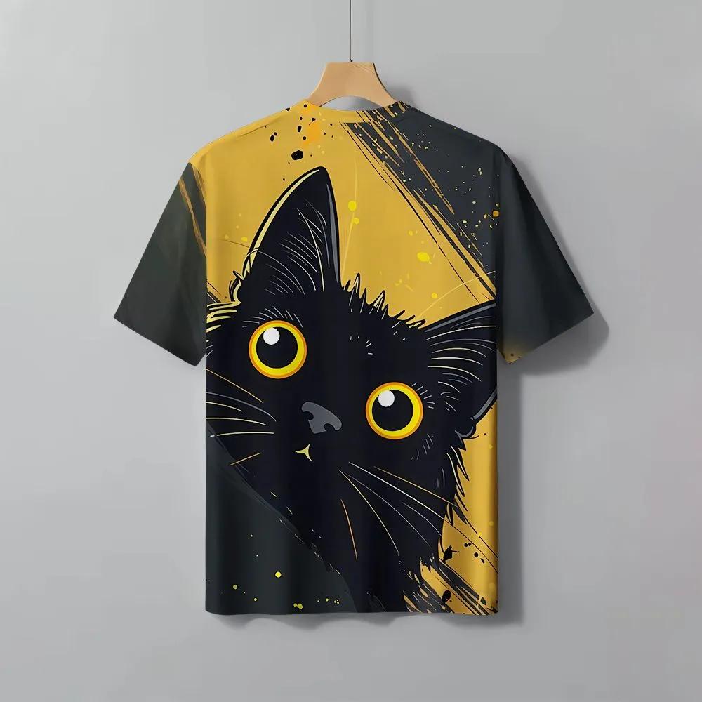 Short Sleeve Cartoon Print T-Shirt Casual Weekend Wear Crew Neck Men and Teens Vacation Resorts Spring/Summer/Fall