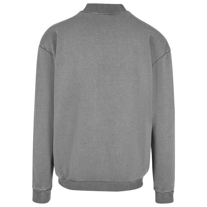 Gilet - Urban Classics - Délavé - Gris - XS - Veste zippée en sweat pour homme