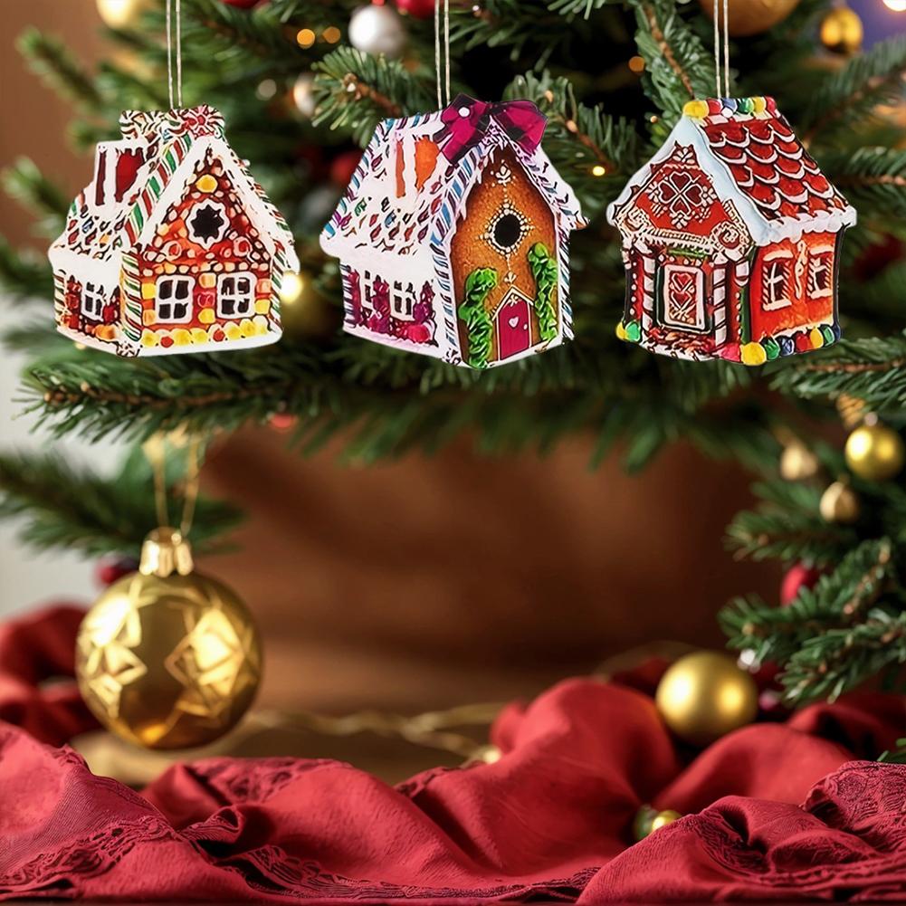 45/36pcs Christmas Wooden Hanging Ornaments Christmas Wooden Pendants Xmas Tree Hanging Ornament for Tree Decoration