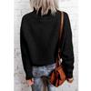 Ladies Casual Solid Color Blocking Loose Pullover High Neck Zipper Sweater