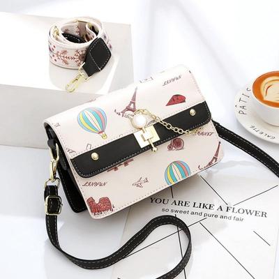 New High Value Small Fragrance Style Small Square Bag Spliced Fashion Print Fashion Shoulder Bag Fashion Crossbody Bag