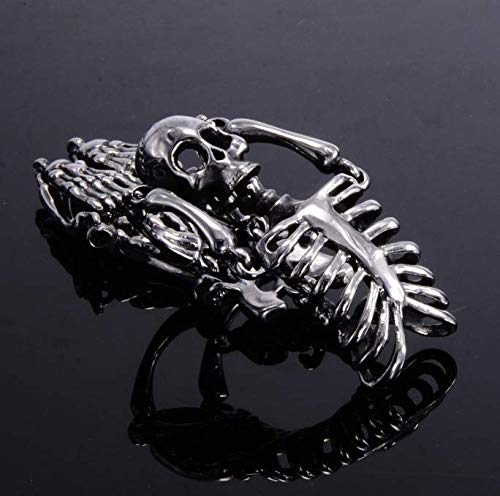 JewelryWe Men's Fashion Simple Gothic Skull Bracelet, Stainless Steel, Valentine's Day Gift, Black or Silver