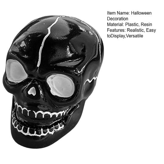 Yousheng Halloween Skull Decoration, Black White Gothic Ornament for Spooky Party, Resin Haunted House Table
