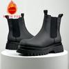 Men's Thick Soled Shoes Warm Autumn and Winter Styles Work or Fashion Party Office Height Increasing Black Daily Versatile