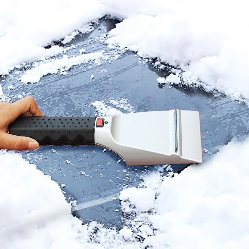 Auto Heated Electric Windshield Ice Scraper Flashlight Snow Melter Car Removal