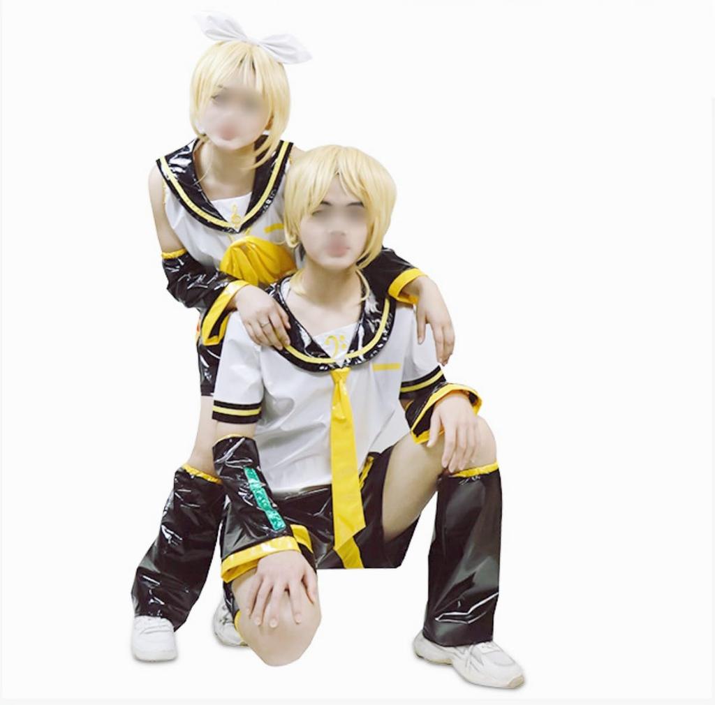 Kagamine Rin and Kagamine Len Cosplay Costume with Perfect for Halloween Events Size [ZOMOZO] Wig, (Kagamine Len, M)