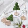 Nordic Style Wool Felt Mini Christmas Tree Ornament with Log Base