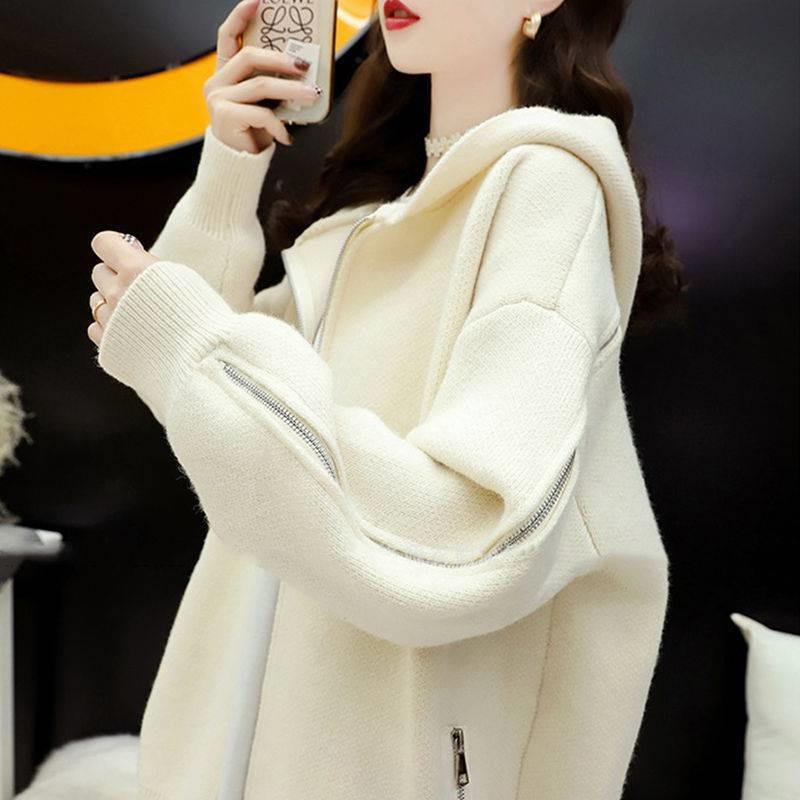 

Новая мода осень-зима утолщенный теплый норковый флисовый свитер женский свитер из мохера с длинными рукавами вязаный пуловер пальто верхняя одежда One Size