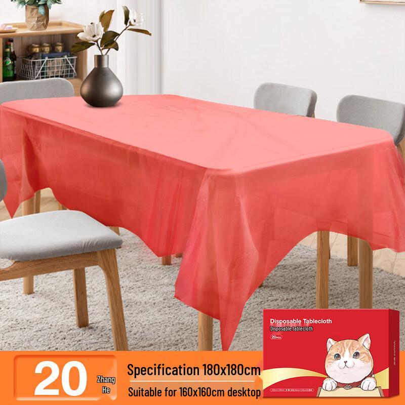 ZISIZ Persimmon Orange Print Disposable Tablecloth