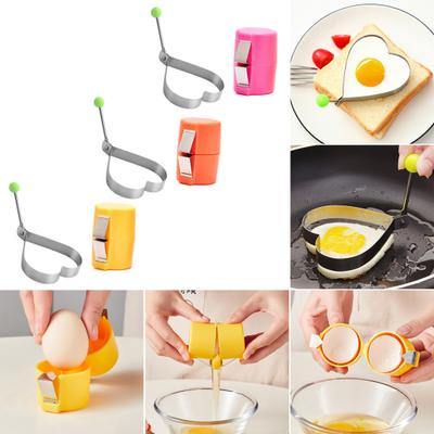 Egg Shell Opener with Heart Egg Ring Handheld Kitchen Egg Tool Egg Shell Cutter for Hard Boiled Eggs Easy Cracking Peeling