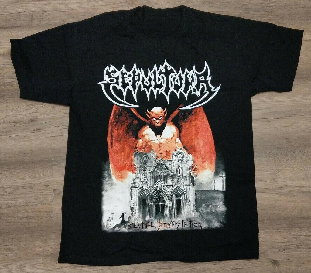 SALE New SEPULTURA Bestial Devastation Black Unisex Short Sleeve T-Shirt S-4XL
