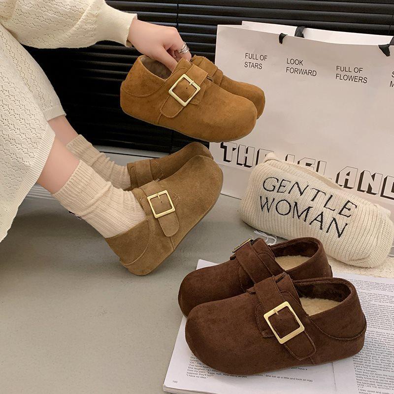 New Korean Version Autumn and Winter Shoes Deep Mouth 2025 Retro Soft-soled Single Shoes Mori Boken Classic Versatile Two-wear Doudou Shoes