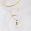18K Gold-Plated Minimalist Lock Necklace – Short Titanium Steel Clavicle Chain