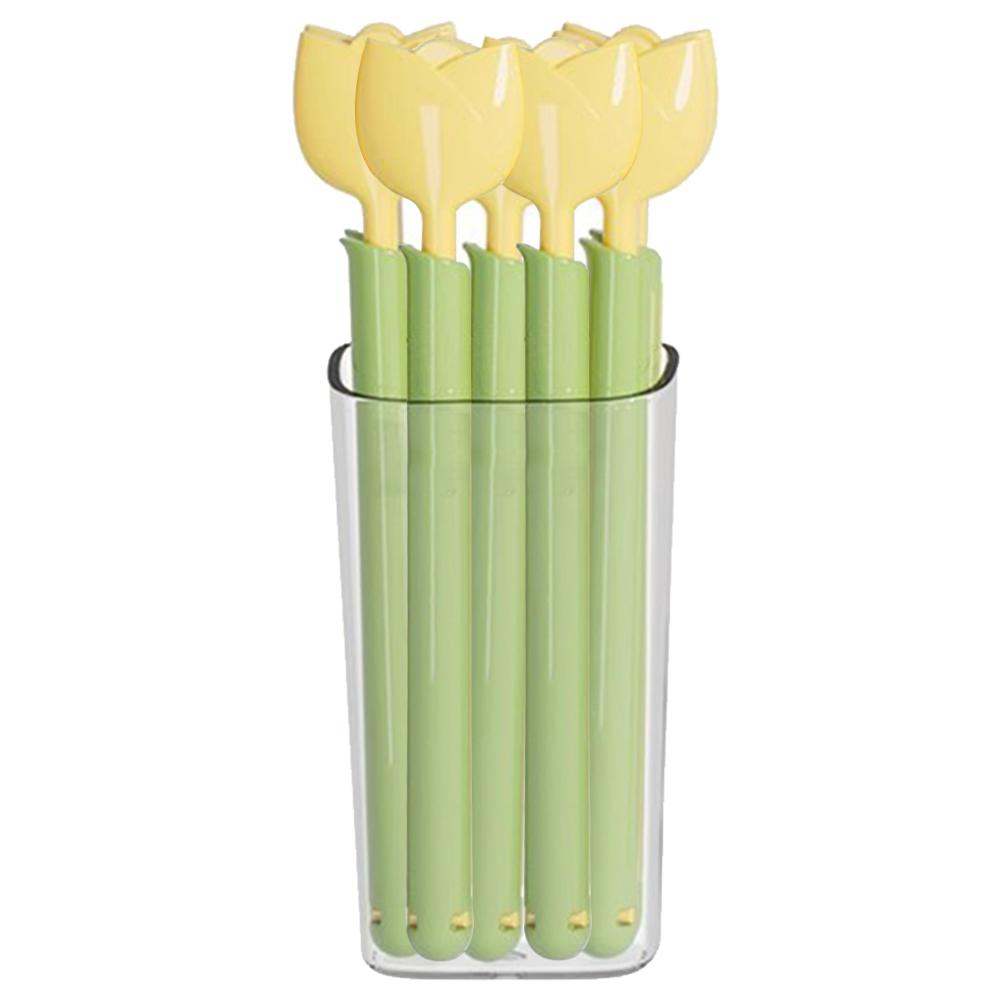 

5 шт. Затискачі для пакетів «Тюльпан» Магніт на холодильник у формі квітки Портативний затискач для закусок та хліба для герметизації Магнітний затискач для зберігання для кухні жовтий