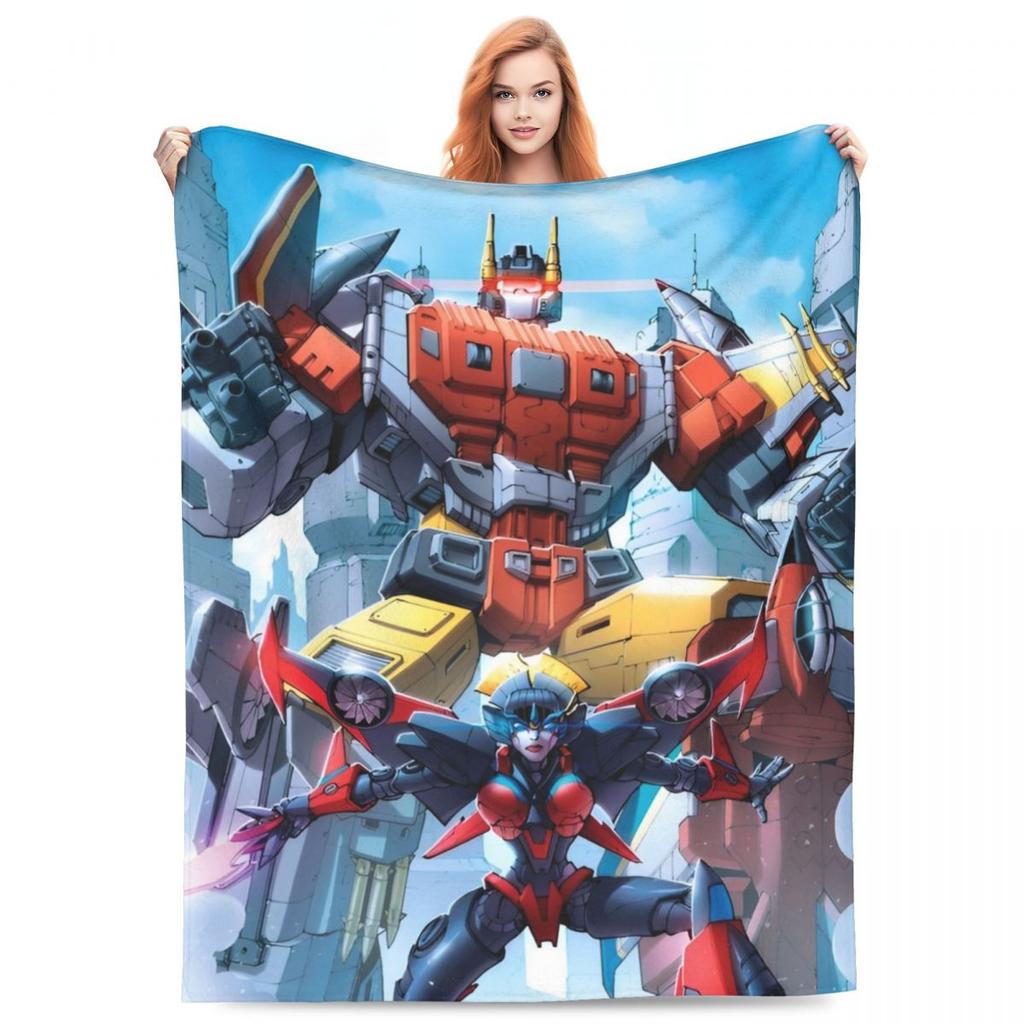 Cartoon Transformers Autobots Throw Blanket Flannel Bedspread For Couch Chair Sofa Bed Novelty Sofa Bed Cover