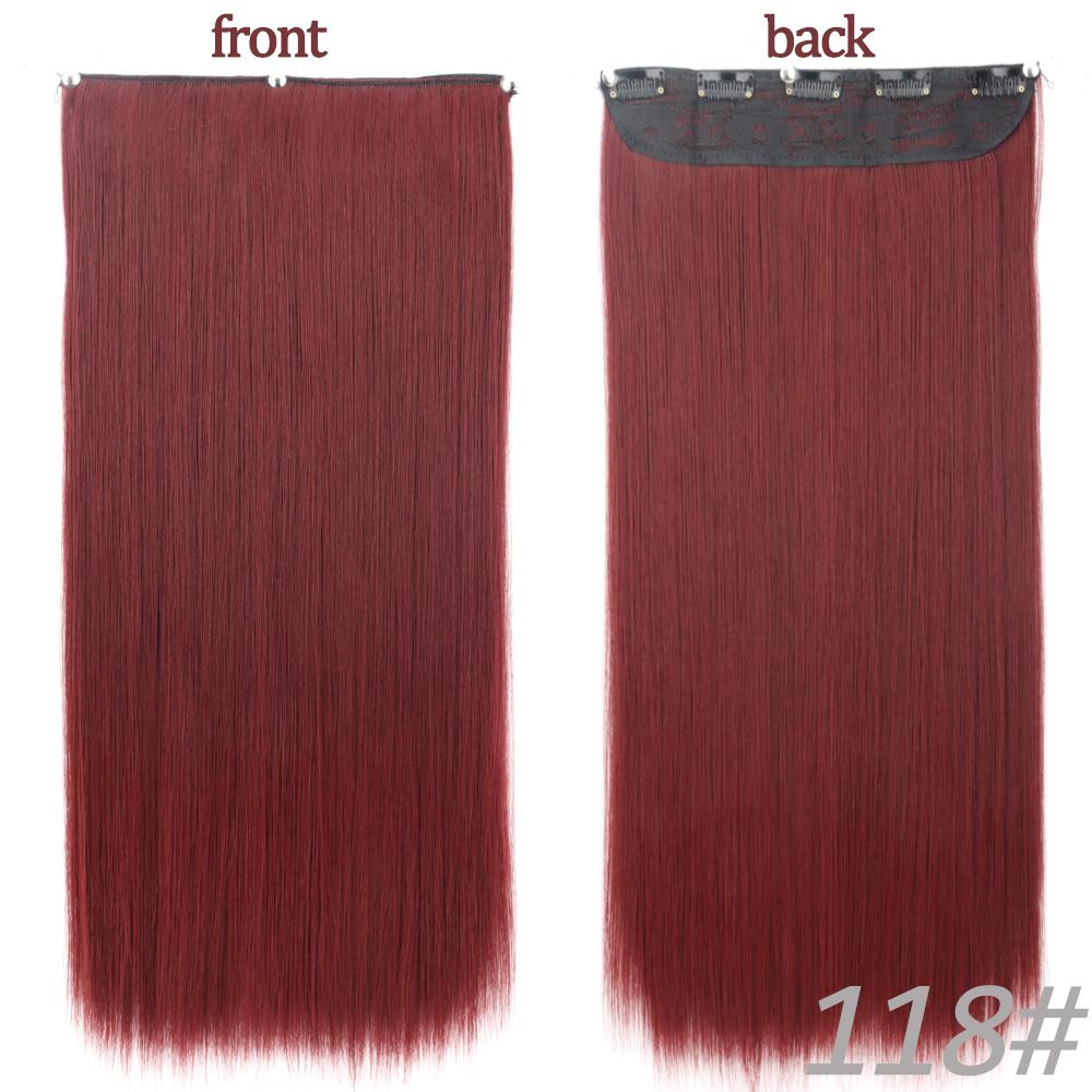 MERISIHAIR Women Fashion Long Straight Synthetic Fiber Hair Extensions 5 Clips Invisible Hairpiece for Daily Wear