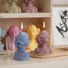 3D Rose Blindfolded Eye Closing Girl Silicone Candle Mold Handmade Candle Making Kit DIY Plaster Resin Soap Production Tool