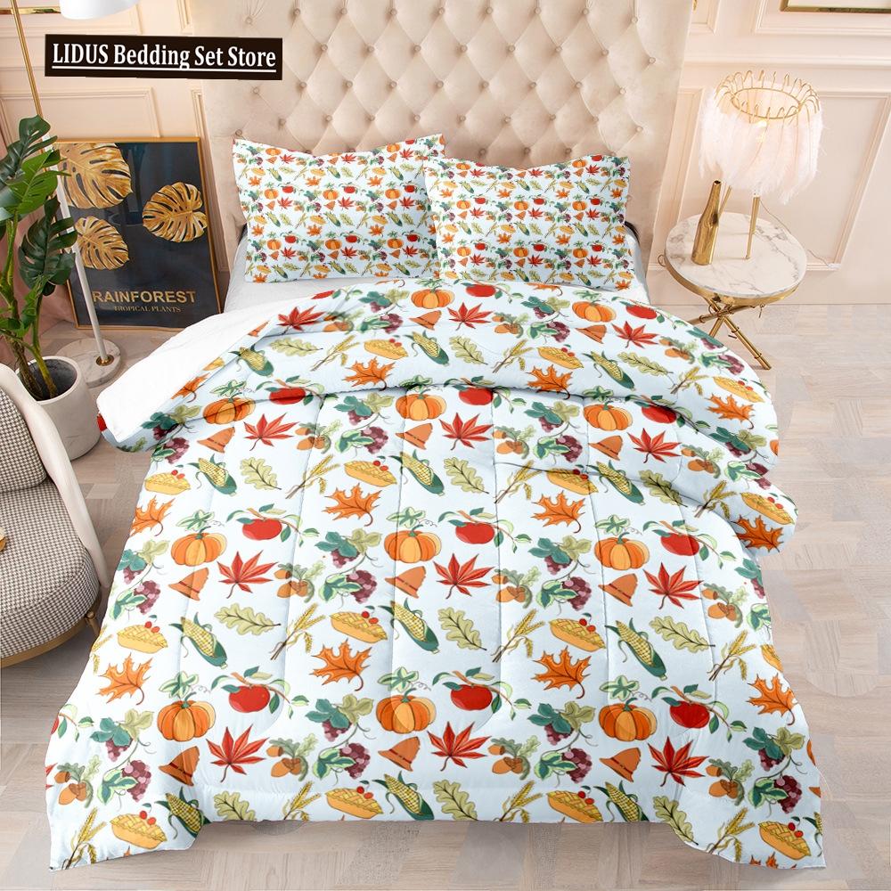 Halloween Duvet Cover Set Pumpkin Lantern Pattern Comforter Cover King Queen Size For Kids Boys Girls Gift Polyester Bedding Set