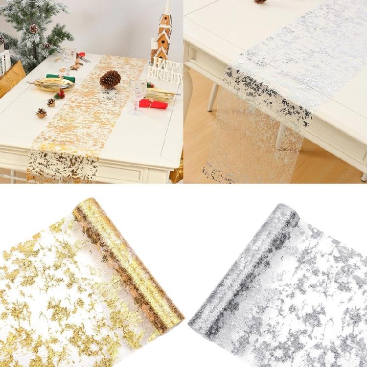 Goldener Tischläufer 28CM×10M, Perfekt für Hotel-Lobbys und Hochzeitsausstellungen