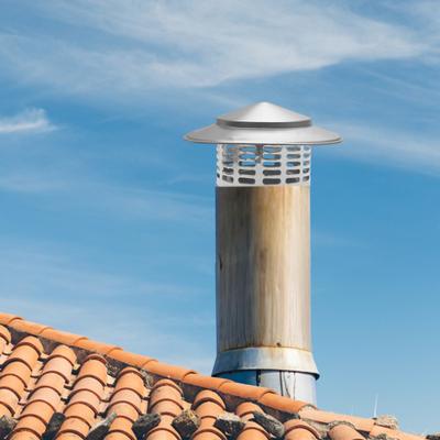 Round Chimneys Cover with Mesh Screen Tapered Top Metal Chimneys Cover Weather-proof