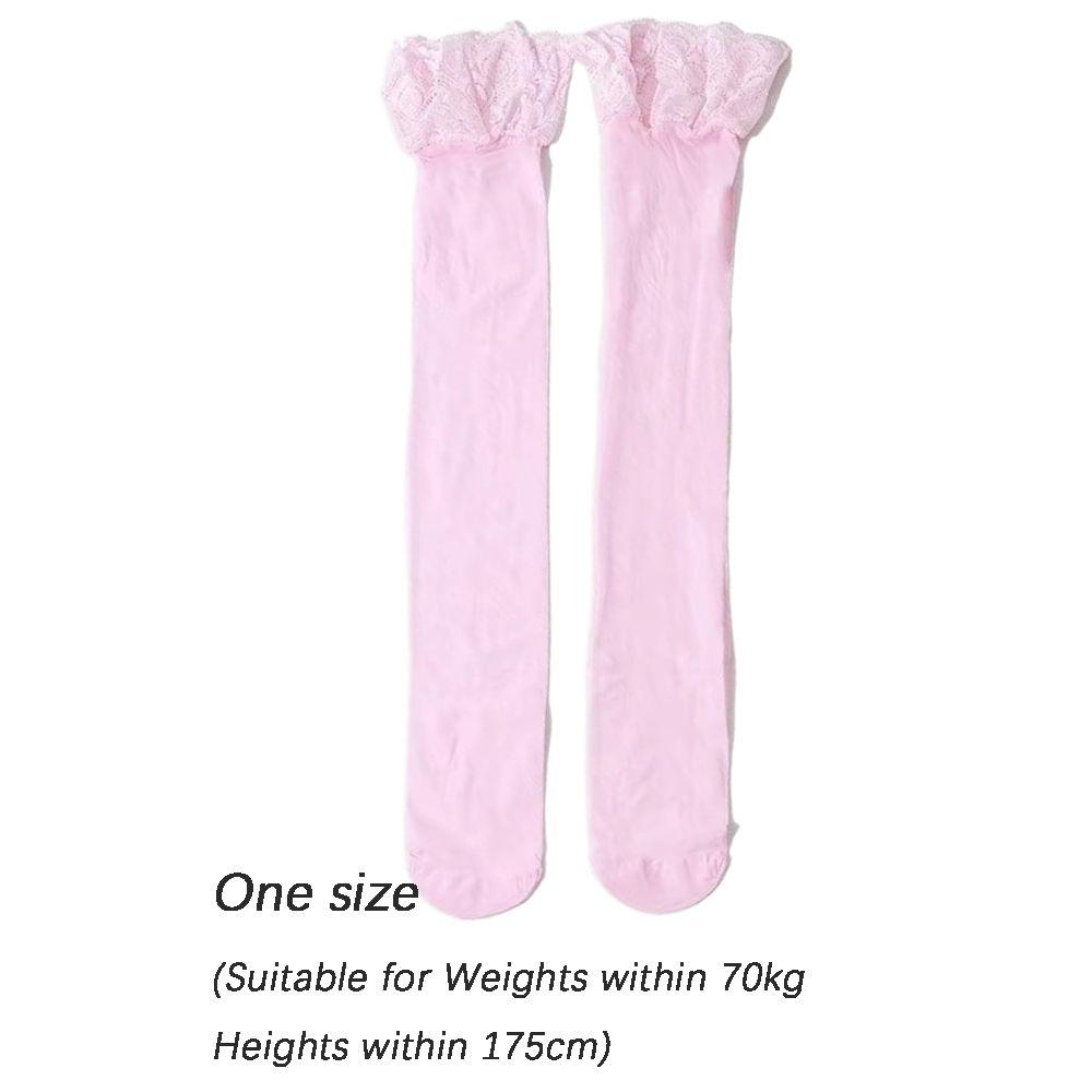 Sexy 8D Smooth Glossy Silk Stocking Anti-slip Shiny Thigh High Stockings Lace Patchwork High Waist Oil Gloss Hosiery Women