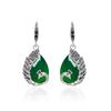 Sace Gems Orecchini in agata verde pavone stile nazionale da donna in corindone rosso calcedonio verde pavone orecchini stile palazzo gioielli retrò