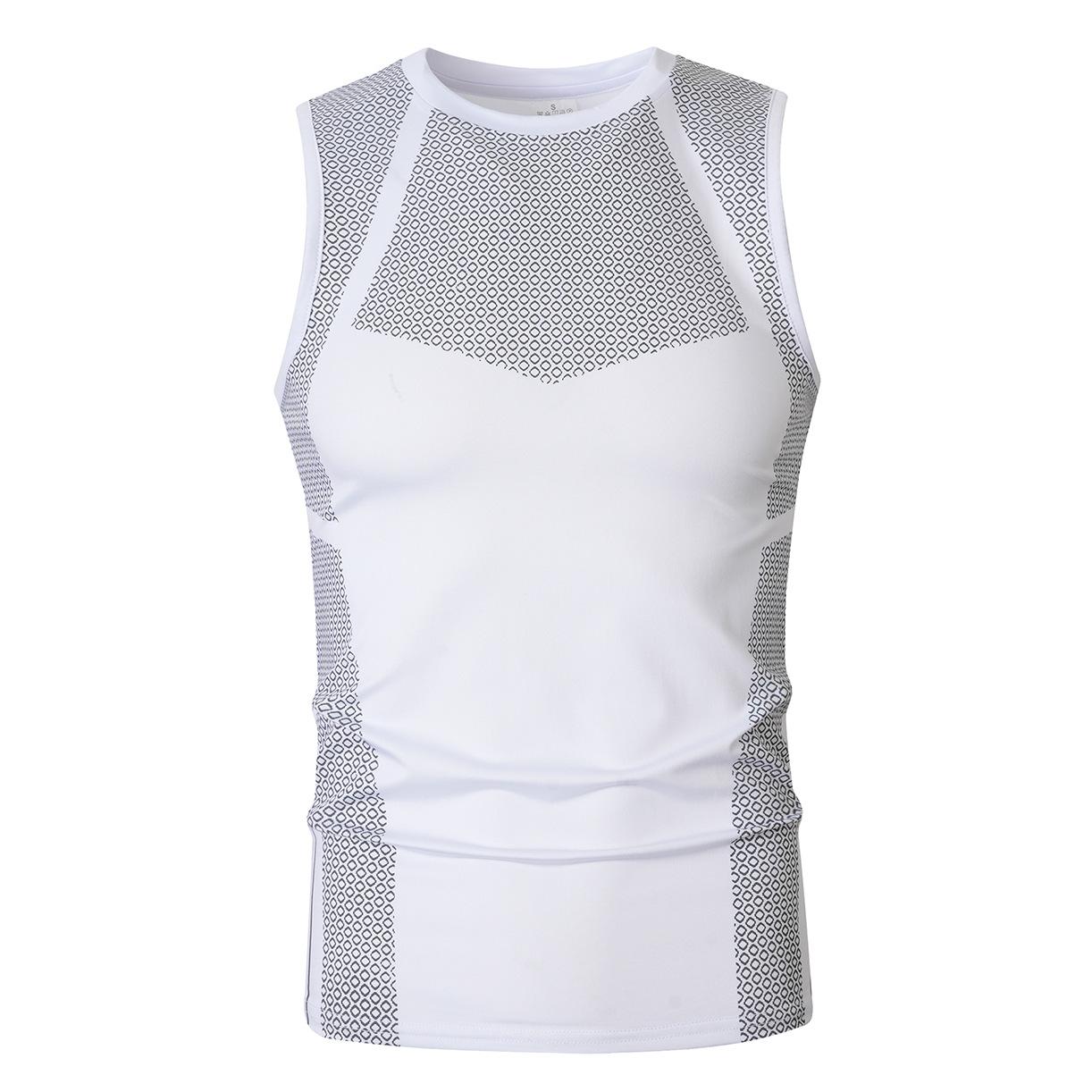 Mens Breathable Slim Fit American Style Sports Fitness Workout Sleeveless Tank Top S белый