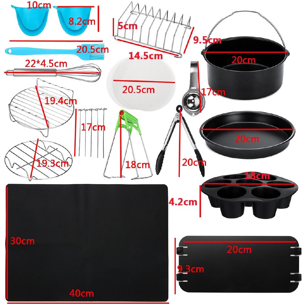 20Pcs Air Fryer Accessories Cooking Tools For Barbecue Baking Cooking Fit For 3.8-5.8QT Air Fryer