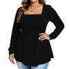 Women's Fashion Casual Solid Color Oversized  Long Sleeve Loose Fit Top