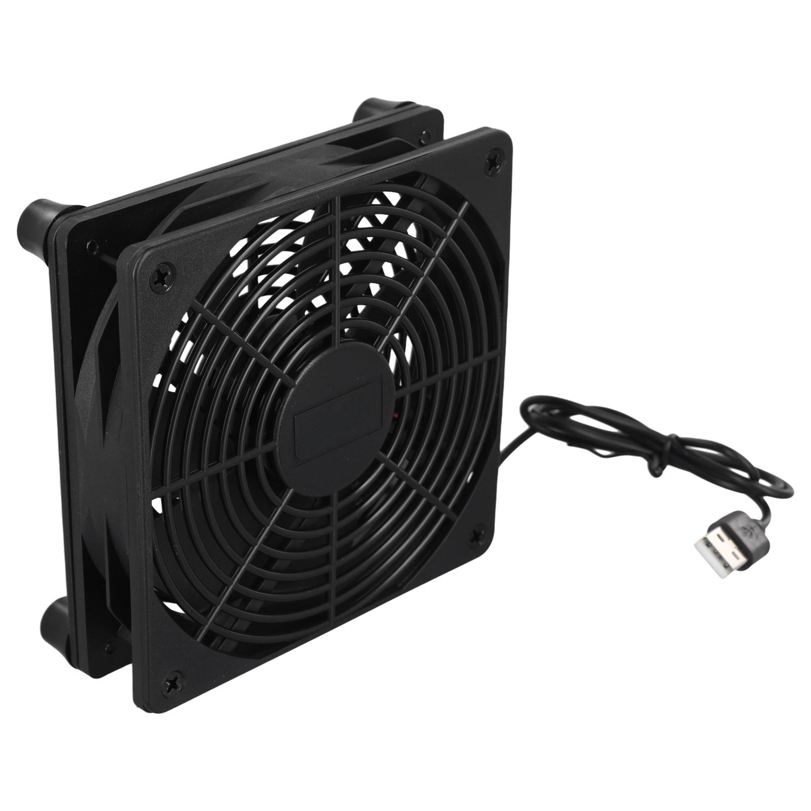 

5V USB Powered Fan 120mm USB Router Fan For Home Office 100CFM Airflow 27dB Noise Level 5V USB Power 80cm Cable Length